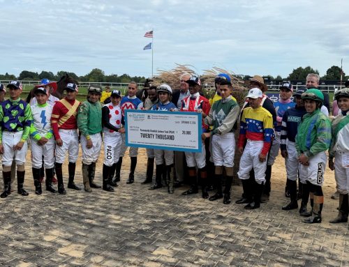 Delaware Park Casino, Delaware Thoroughbred Horsemen’s Association (DTHA), Delaware Jockeys’ Health & Welfare Benefit Board & Delaware Park Jockeys Association team up for donation to the Permanently Disabled Jockeys Fund (PDJF)